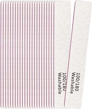 Professional Nail Files and Buffers 100/180 Grit Double Sides Nail File(24/48PC)