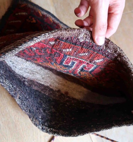 Handmade vintage Uzbek salt bag 0.9' x 1.2' (28cm x 36cm) 1960s - 1C952 - Picture 3 of 8