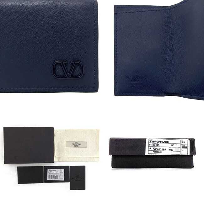 Valentino Garavani Trifold Wallet Navy Blue TY0P0P93ZQU Unused