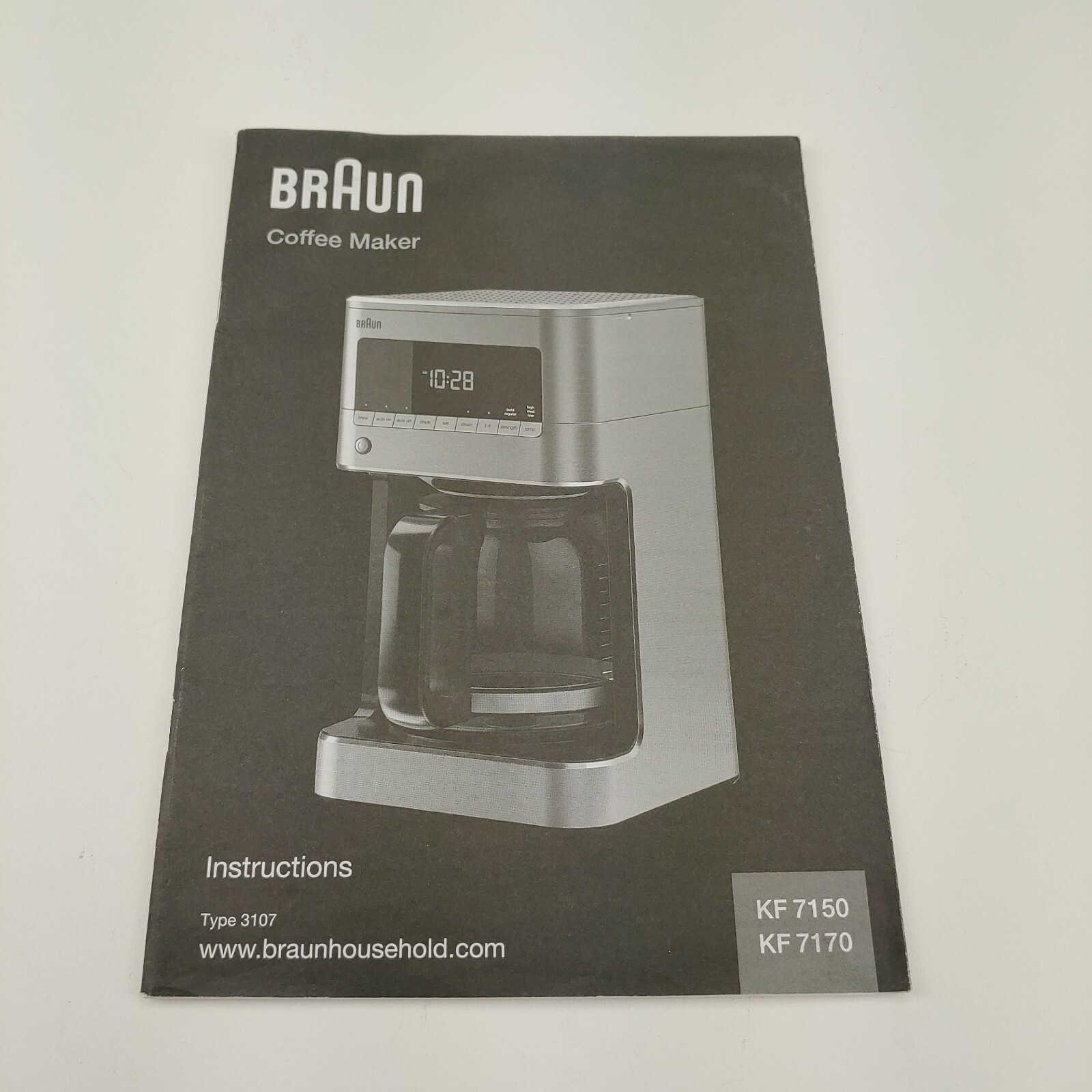 Braun Coffee Maker Owners Guide Instruction Manual replacement KF7150