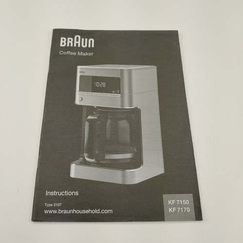 Braun Coffee Maker Owners Guide Instruction Manual replacement KF7150
