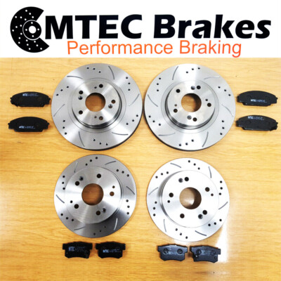 BMW E46 316i 02-05 Front Rear Brake Discs Pads MTEC Drilled  