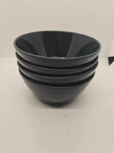 Crate & Barrel Denim Blue Soup Rice Bowls 6 1/4" - Set of 4 EUC Multiple Sets