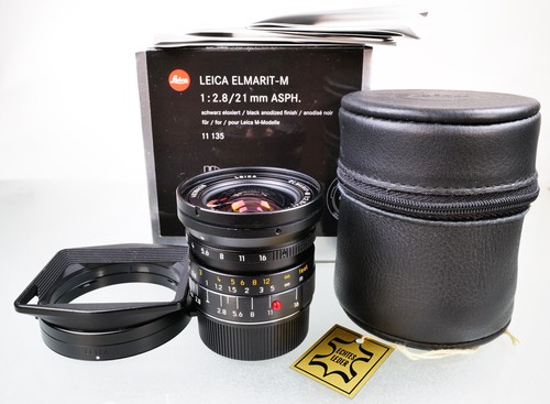 Leica Elmarit-M 2,8 21mm ASPH. schwarz 6-bit #11135 mit OVP - ROTER PUNKT KAMERA - Bild 1 von 12