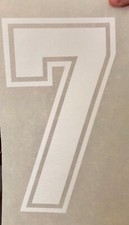 Original Vintage Number 7 White Iron On Transfer Seven