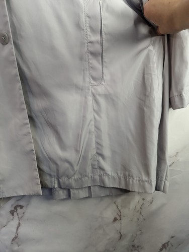 J Jill Windbreaker Shirt Womens Medium Gray Pleat Collar Anora Rain Jacket - Picture 4 of 12