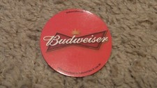 Budweiser Round "Bottoms Up" Magnet Red Background