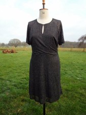 Black & Silver Sparkly Party Occasion Stretch Dress Lined DP UK 14 BNWT RRP £25