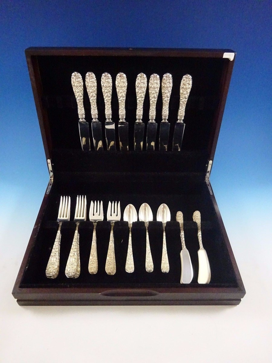 Rose by Stieff Sterling Silver Flatware Service For 8 Set 40