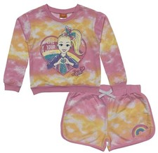 JoJo Siwa   Girls' French Terry Pullover Top  Shorts Set   Sizes 7-12