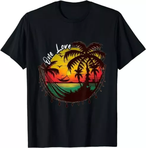 NEW LIMITED Rasta Reggae Sunset One Love Rastafari Jamaican T-Shirt Size S-4XL - Picture 1 of 2