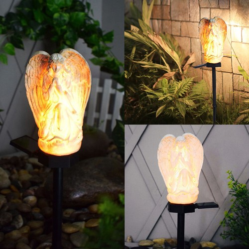 Solar Powered Garden Ornament Pray Angel LED Light Stake Outdoor Patio