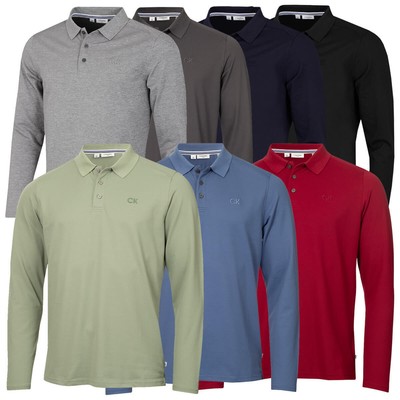 Calvin Klein Herren 2024 Langarm Stretch Campus Golf Poloshirt 33 % RABATT UVP