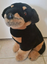 FAO Schwarz Fifth Avenue Plush Rottweiler Dog 15" Stuffed Animal Black Brown