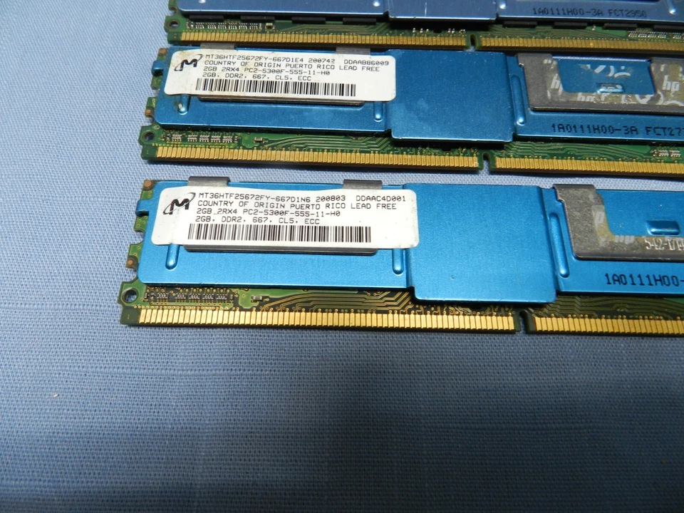 Crucial 24GB 6x 4GB 240-pin PC2-5300 ECC DDR2 CT51272AF667 matching set READ - Image 2 of 3
