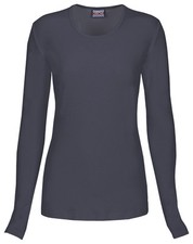 Cherokee Workwear Scrubs Long Sleeve Tee 4881 PWTW Pewter Free Shipping
