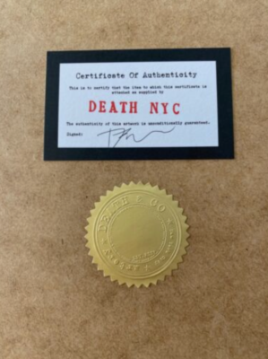 Death NYC LG Framed 16x20in Pop Art Original Certified