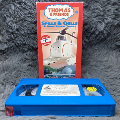 Thomas The Tank Engine Spills and Chills VHS Tape 2000 Blue Tape