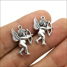 200pcs Angel Cupid Antique Silver Charms Pendants for Jewelry Making DIY 20 14mm