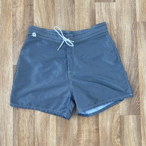 Costumi da nuoto vintage Sundek oro carbonio a righe da uomo beachwear USA medium - Foto 3 di 5