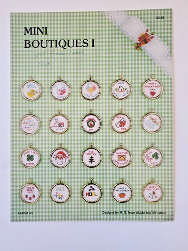 6 MINI Sampler Themed Cross Stitch Pattern Leaflets, Dickens, Jar Lids - Picture 7 of 7