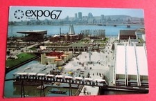 Indians of  Canada Pavilion UN  Pav & Montreal Skyline  Expo 67  Unused Postcard