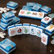 New high-end Ocean Blue pattern Tiles set American Mahjong ,160 tiles Bag Famil