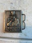 Bergamot Works 1976 Brass Belt Bucket Uncle Sam Wants You For US Army — photo 1