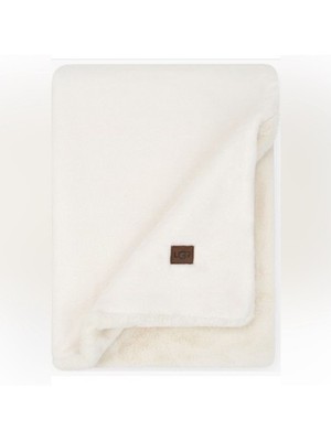 UGG Coastline Cozy Faux Fur Throw Blanket Snow Cream 50'' by 70''