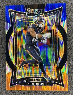 2024 Panini Select Nico Collins Concourse Blue/Orange Shock Prizm /35 Texans