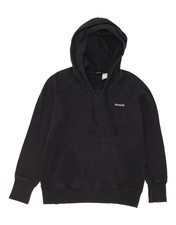 REEBOK Womens Hoodie Jumper UK 16/18 Large Black Cotton QV17