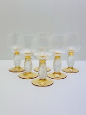 Römer Gläser Theresienthal Pieroth 6x Weingläser Kristall Golddekor Vintage Set