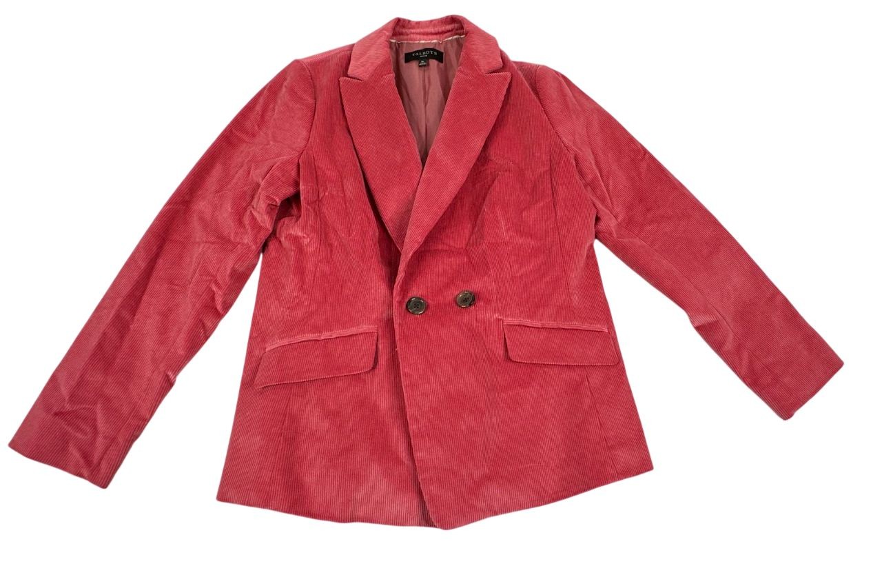 Talbots Coral Double Breasted Corduroy Blazer. Women's - Size 6P