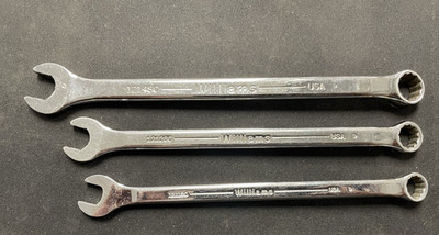 Williams Supercombo Polished Chrome 12 Point Combo Wrench Set 3/8'' 7/16'' 11/32''