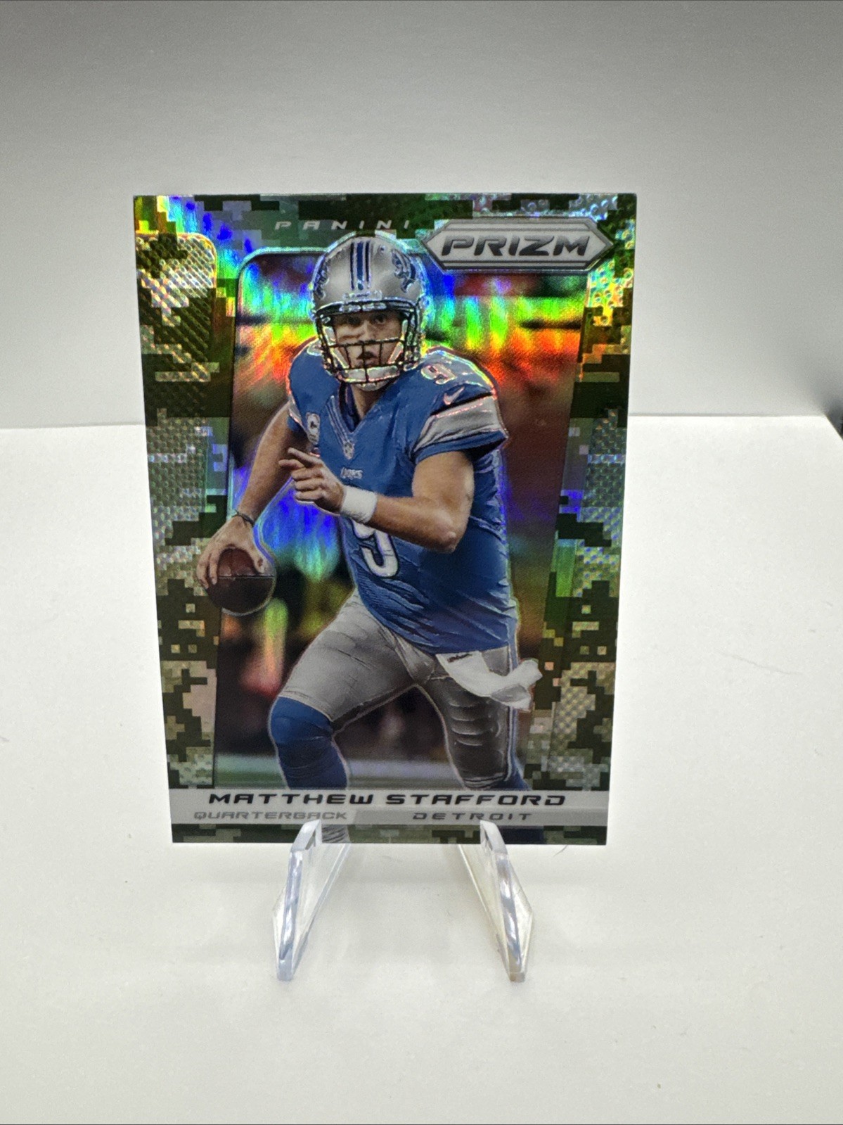 2013 Panini Prizm Matthew Stafford Detroit Lions Camo Prizm Refractor🔥💎🔥