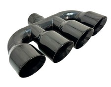 Quad Exhaust Tip Center 2.50 Inlet 3.50 X 15.00 Wquad35015-250-bc-ss Rolled Sla