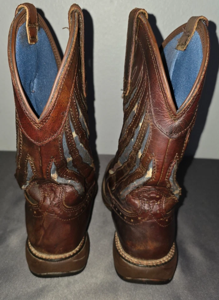 Botas de Vaquero RANK 45 PARA HOMBRES Xero Gravity Lite Bandera Americana Cuero Marrón talla 9 Foto 4 de 4