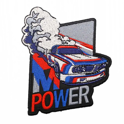 FABULOUS AND RARE BMW ''M POWER'' EMBROIDERED IRON-ON PATCH...