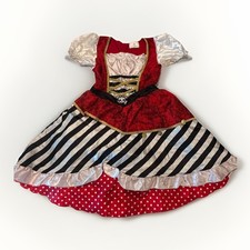Girl Halloween Costume Classic Pirate Red White Black Size Large Stripes Dress