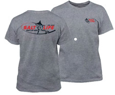 Salt Life Reel Time Tee Gray Youth Fish M Live Salty Saltlife NWT