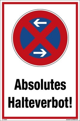 Absolutes Halteverbot, Aufstellung ''Mitte'', Kunststoff, Aluverbund, Aufkleber