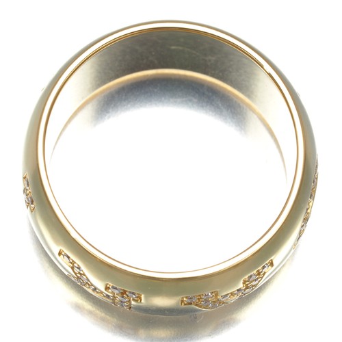 Auth BVLGARI Ring Diamond Monologo EU58 18K 750 Yellow Gold - Picture 4 of 6