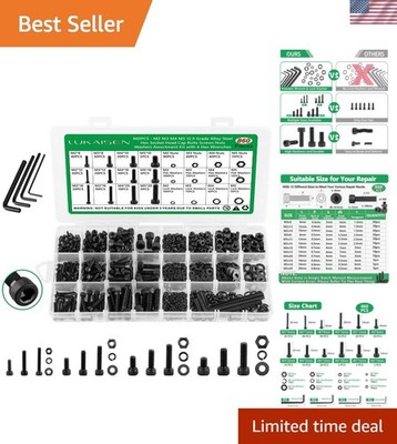 860PCS Metric Screw Assortment Kit, M2 M3 M4 M5 Machine Screws with Lock & Fl...