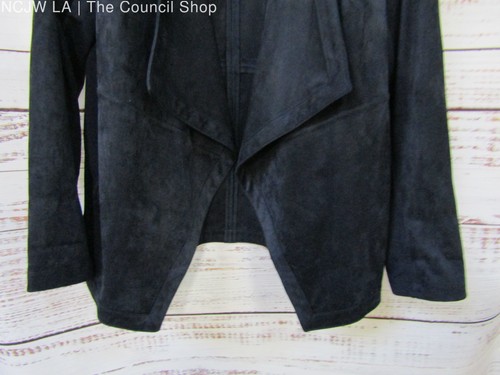 J. Jill Navy Blue Faux Suede Draped Jacket Size M - Picture 3 of 6