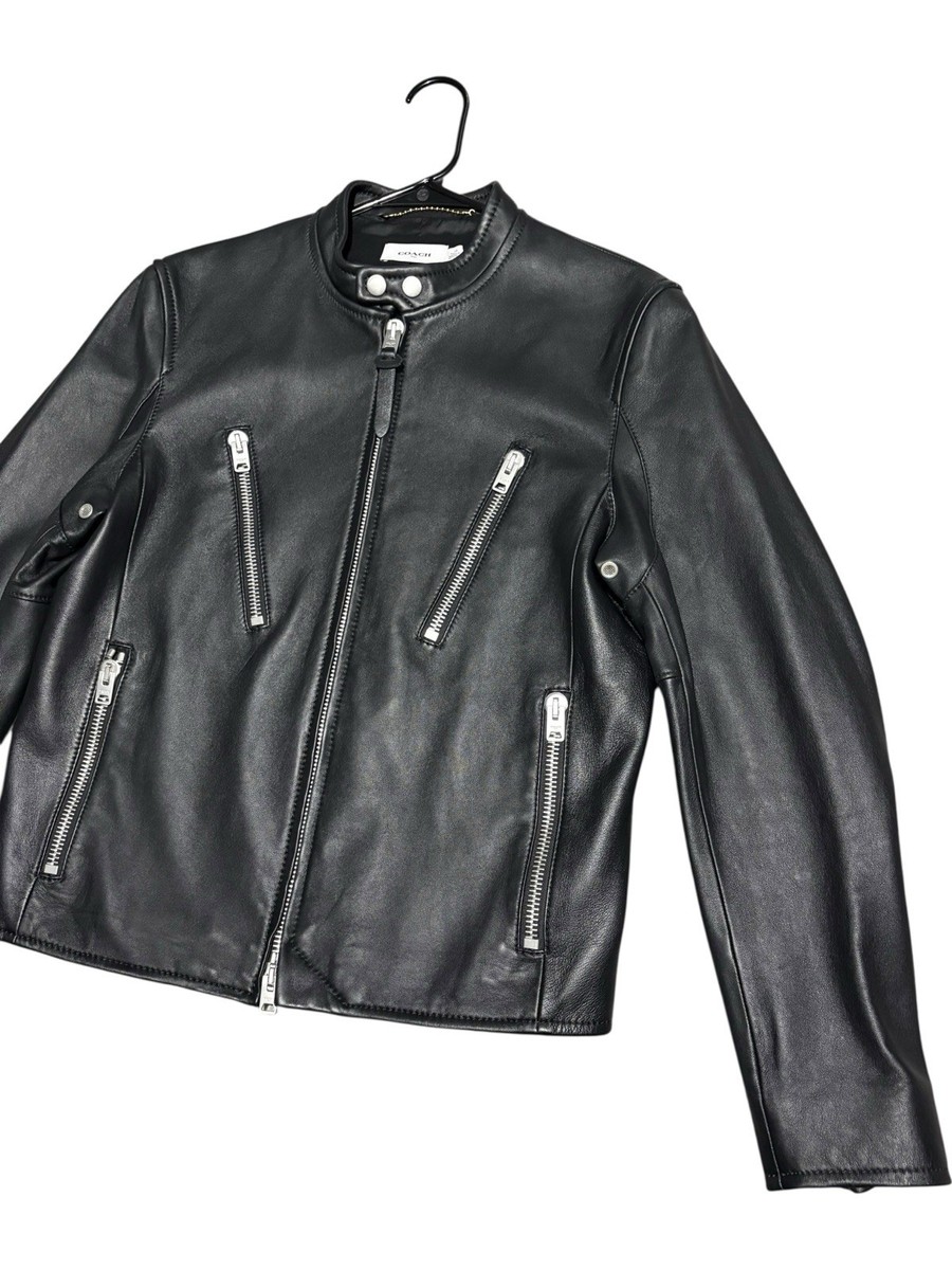 20”x23.75” Coach Racer Leather Jacket Moto Biker 5 Zip Archive