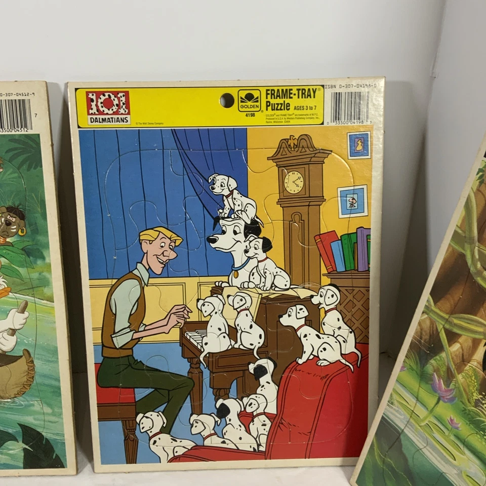 Lote (5) "Disney Golden Frame Bandeja Puzzles" Blancanieves La Bella y la Bestia LEER Foto 4 de 4