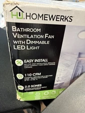 Homewerks 7141-110 Bathroom Fan Integrated Light Ceiling Mount Exhaust Ventil...