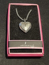 Heart Picture Locket With Love Necklace 16-18" Chain "I"