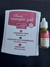 Stampin Up Classic CRANBERRY CRISP Waterbased Ink Pad  Reinker - New/Retired/