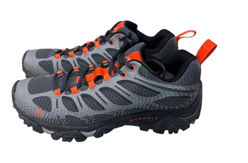 Merrell Moab Edge J35427 Trail Hiking Shoe Gray/Orange 8 Vibram Sole Lightweight - Picture 3 of 13